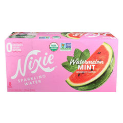 Nixie Sparkling Water Watermelon Mint bottle front view highlighting refreshing flavor