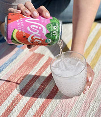 Nixie Sparkling Water Watermelon Mint label closeup showing organic flavor profile