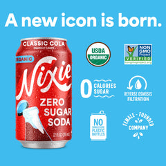Nixie Zero Sugar Soda bubbles close-up, highlighting refreshing taste without calories.