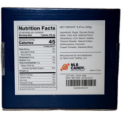 NLS Candy Co football lollipops strawberry close-up highlighting artificial dye-free flavor.