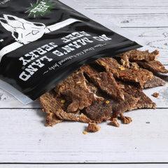 Serving idea: Dill Pickle jerky ready to enjoy on the go.