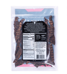 No Mans Land Hot Jerky slices offer flavorful, high-protein bite.