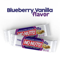 Cross-section of No Nuts! Blueberry & Vanilla bar showing blueberry pieces and vanilla