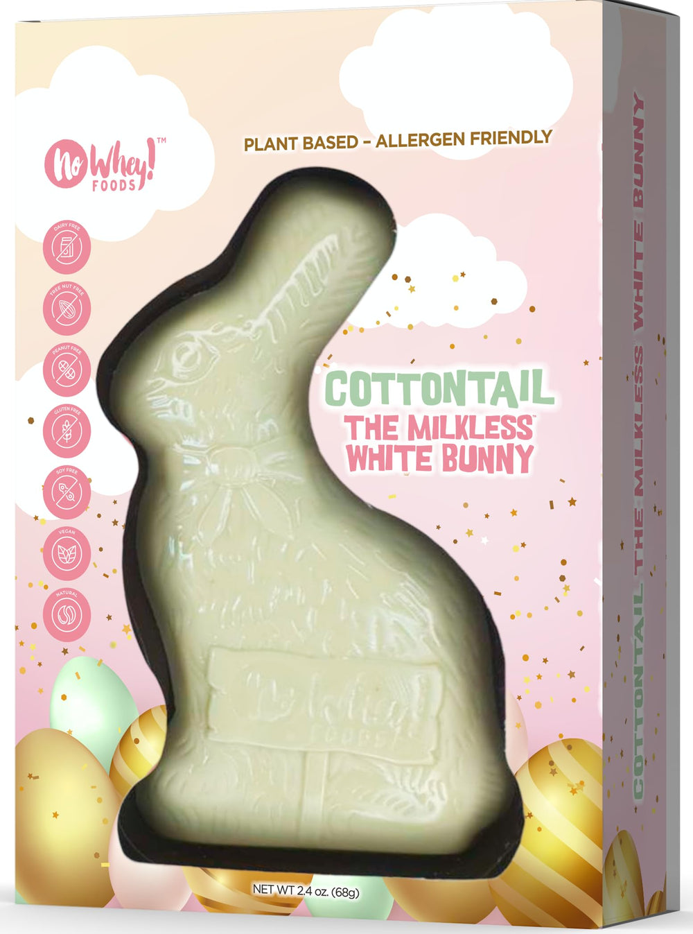 No Whey! Foods Cottontail solid Polar Dream bunny; smooth white chocolate for Easter.