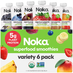 NOKA smoothie pouch strawberry pineapple on the go snack with plant protein