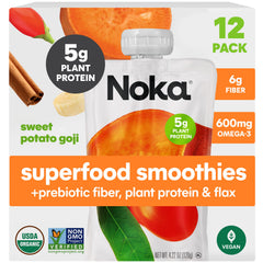 NOKA sweet potato goji pouch on-the-go packaging for busy mornings
