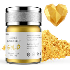 Nomeca gold edible luster dust 8g jar for a luxurious cake shine.