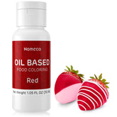 Nomeca oil-based chocolate red coloring adds vibrant, even color to chocolate.