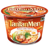 Nongshim Gourmet Tantanmen packaging shows premium microwavable ramen for quick meals