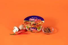 Nongshim ramen noodles beef chili broth highlighting savory warmth