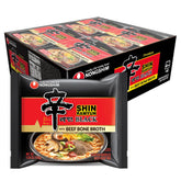 Nongshim Shin Black 16-pack packaging, convenient pantry staple for busy evenings.