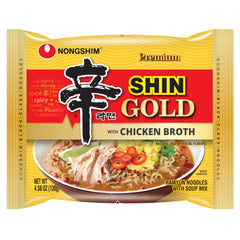Nongshim Shin Gold pack-front showing a quick, tasty ramen option.