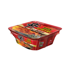 Nongshim Shin Ramyun Stir-Fry Square Bowl close-up, premium noodles ideal for quick, flavorful meals.