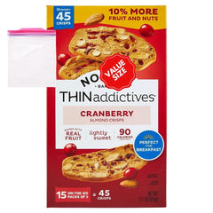 Noniis Cranberry Almond Crisps pack open for on-the-go snacking with three-crisp servings