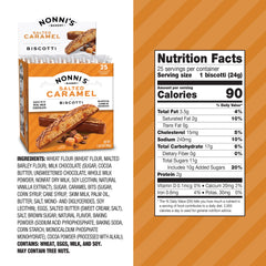 Nonni's milk chocolate-dipped biscotti with caramel, a decadent snack.