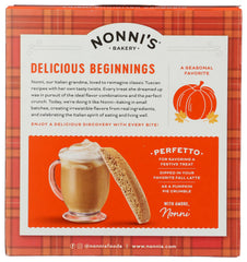 Nonni's Biscotti Pumpkin Spice dunk with coffee for a cozy morning ritual.
