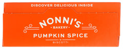 Nonni's Biscotti Pumpkin Spice tea-time snack pairs with tea or cocoa.