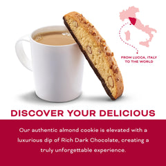 Nonni's biscotti served with coffee, a café-worthy pairing.