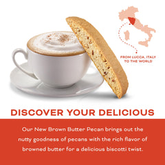 Eight individually wrapped biscotti from Nonni's for convenient snacking.