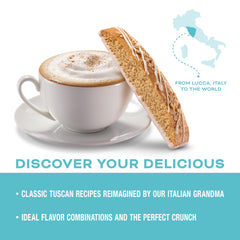 Individually wrapped Nonni's biscotti keeps freshness for on-the-go snacking.