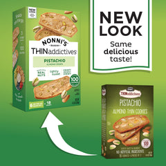 Nonni's Thin Addictives pistachio almond thins ingredients label