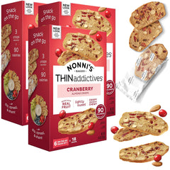 Nonni's THINaddictives almond thin cookies cranberry almond biscotti pack for snackable convenience