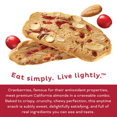Real ingredients like almonds and cranberries in a crisp, lightly sweet treat.