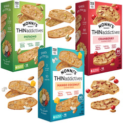 Nonni's THINaddictives mango coconut cookies, crisp and coffee-friendly.