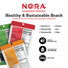 Nora Crispy Seaweed Spicy Tempura Pack – bold heat, vegan and non-GMO friendly.