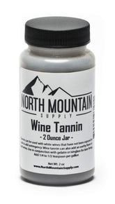 North Mountain Supply WT-2oz Wine Tannin jar with tamper-evident seal preserves aroma and freshness.