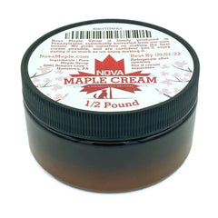 Nova Maple Cream butter spread scoop captures velvety maple butter ready to enjoy.