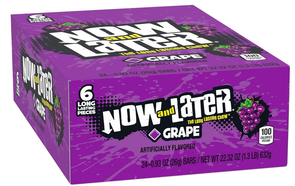 Now and Later Original grape taffy squares for sharing and long-lasting snacking
