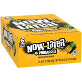 Now and Later pineapple taffy box with 24 packs for sharing.