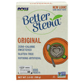 NOW Foods BetterStevia packets in box for convenient zero-calorie sweetening.