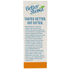 BetterStevia packets in a cup of coffee for zero calories and sugar-free sweetness.