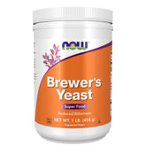 NOW Foods Brewer’s Yeast Powder bottle shows protein-rich, vitamin-loaded daily nutrition.