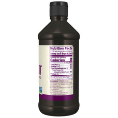 NOW Foods Organic Monk Fruit Liquid label highlights non-GMO and low glycemic sweetness