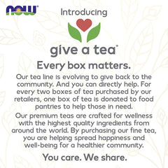 NOW Foods Pau D'Arco Tea label highlights natural ingredients and heritage
