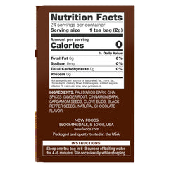 NOW Foods Pau D'Arco Tea steeping cup with aromatic chai blend