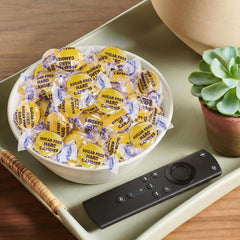 NOWDIET lemon drops in a resealable container stay fresh at home or travel.