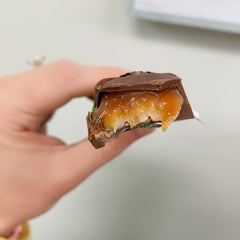 No Whey! Foods milkless chocolate shell encases a creamy nougat and caramel