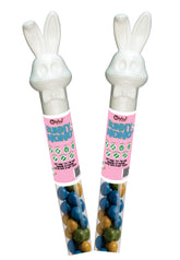 Nowhey vegan bunny-topped tubes for dairy-free Easter joy.