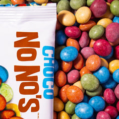 No Whey Foods Choco No No's natural candy coating close-up with color