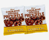 No Whey! Foods vegan chocolatey pretzels close-up highlighting crisp texture for snacking