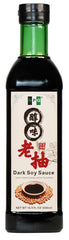 NPG Premium Dark Soy Sauce bottle in glass preserves rich flavor for cooking.