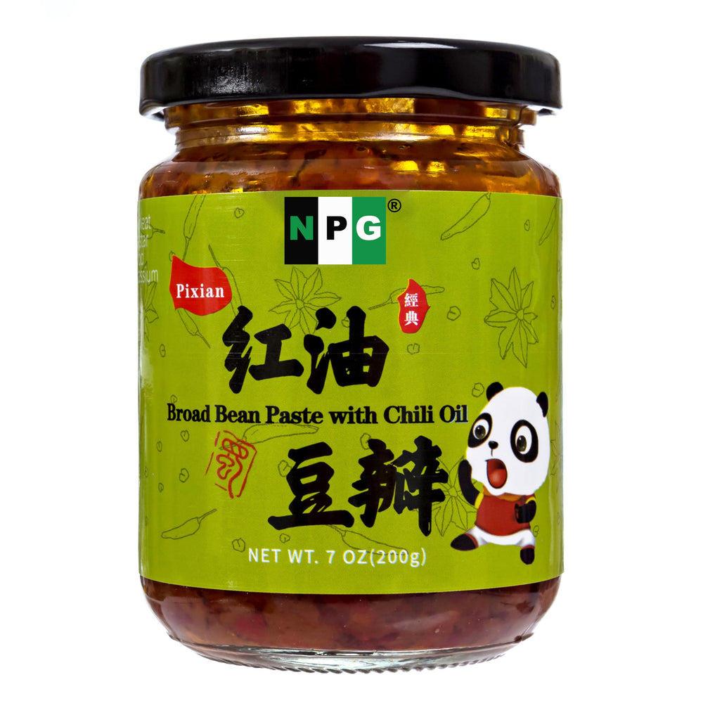 NPG Premium Sichuan Pixian paste in a jar enhances hotpot flavor with depth.