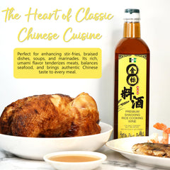 Marination bowl ready with NPG Shaoxing wine to tenderize proteins and deepen flavor