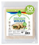 NUCO coconut wraps packaging highlights organic, paleo-friendly option for quick meals.