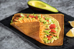 NUCO turmeric coconut wrap flat lay, flexible and low-carb for wraps.