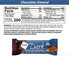 Close-up of NuGo Dark Almond Sea Salt chocolate coating.